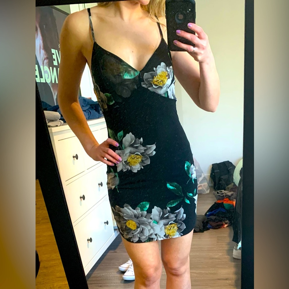 New Mini black floral dress
